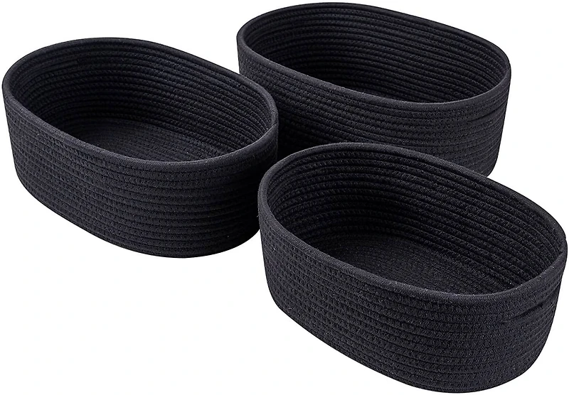 NEX™ Black Cotton Rope Storage Baskets, 3ct.