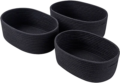 NEX™ Black Cotton Rope Storage Baskets, 3ct.