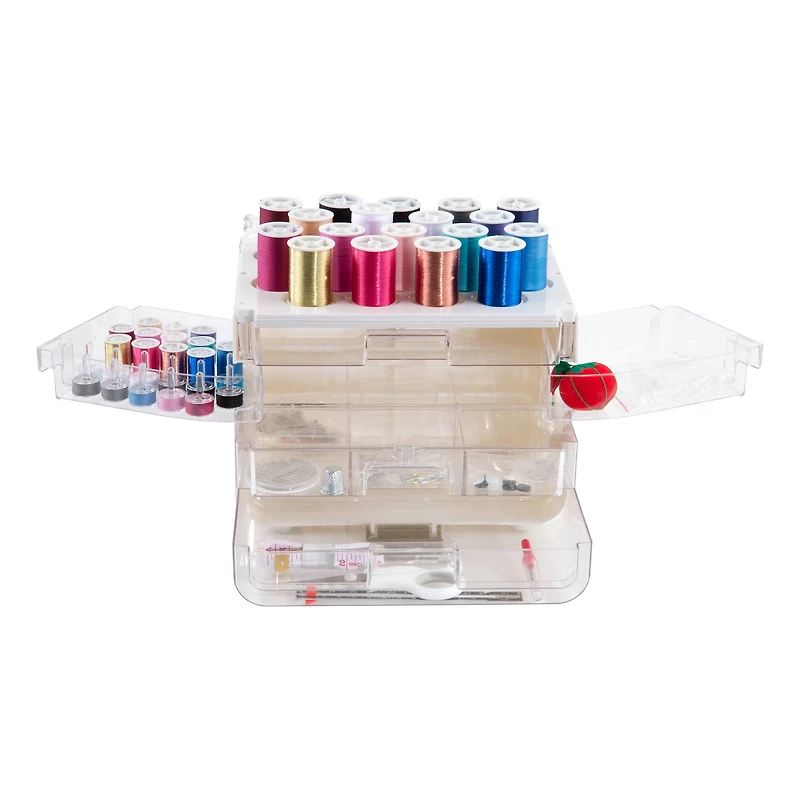 SINGER® Sew-It-Goes 255 Piece Sewing Kit & Craft Organizer Sewing Storage Case with Metallic Embroidery Thread