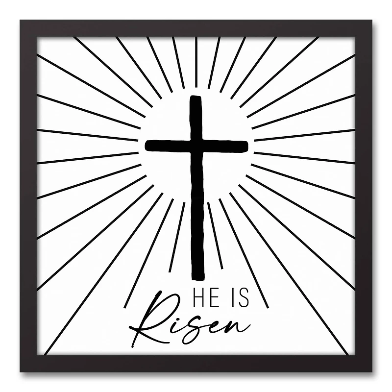 He is Risen Black Framed Canvas