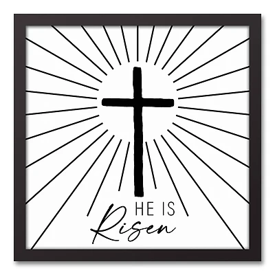 He is Risen Black Framed Canvas