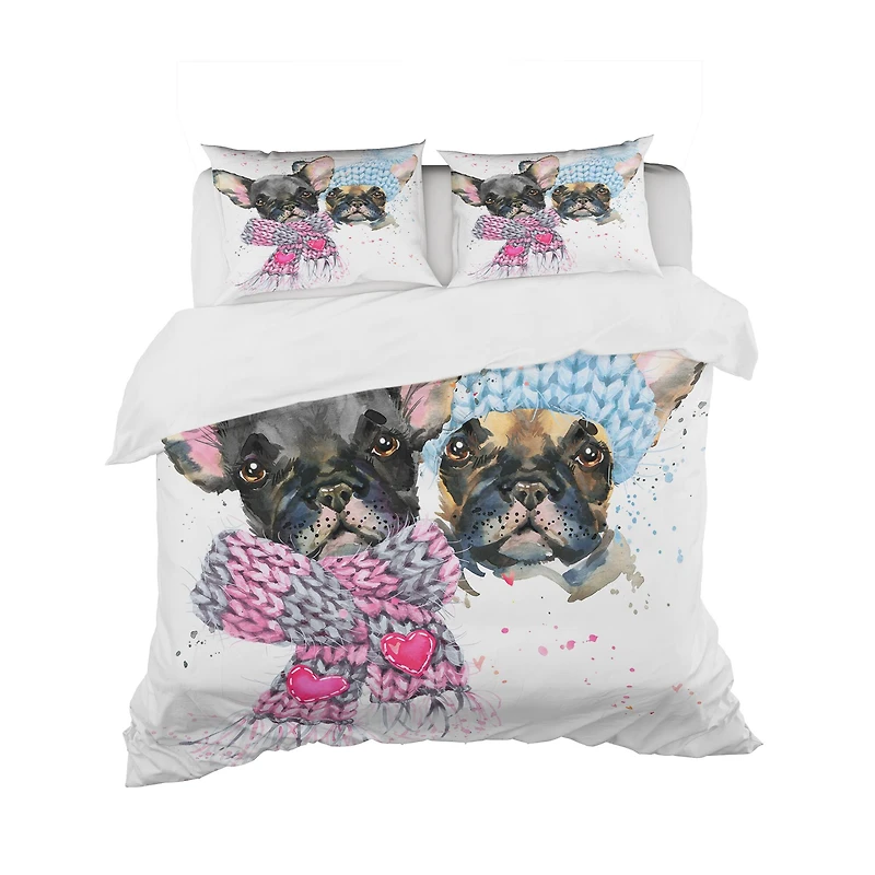 Designart 'Lovely Puppies with Neck Shawls