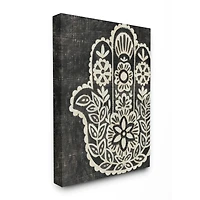 Stupell Industries Floral Pattern Black & White Hamsa Canvas Wall Art