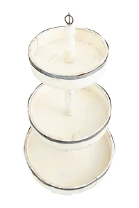 Hello Honey® 26.5" Decorative Wood & Tin 3 Tier Tray