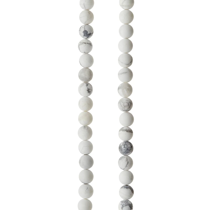 Matte White & Gray Howlite Round Beads, 6mm by Bead Landing™
