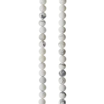 Matte White & Gray Howlite Round Beads, 6mm by Bead Landing™