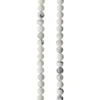 Matte White & Gray Howlite Round Beads, 6mm by Bead Landing™