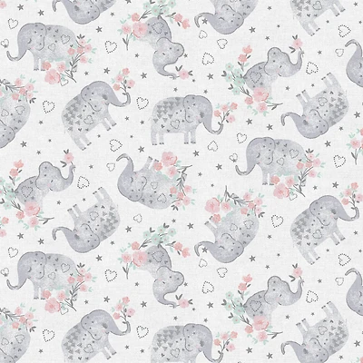 Fabric Editions White Elephant Cotton Fabric