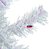 3ft. Pre-Lit White Rockport Pine Artificial Christmas Tree, Purple Lights