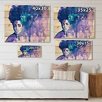 Designart - Glorious Blue Portrait of African American Woman