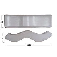 Hello Honey® 13.25" White Stoneware Wavy Tray