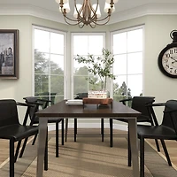 12" Brown Wood Tray with Black Metal Legs