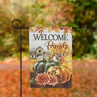 18" x 12.5" Welcome Friends Fall Harvest Outdoor Garden Flag