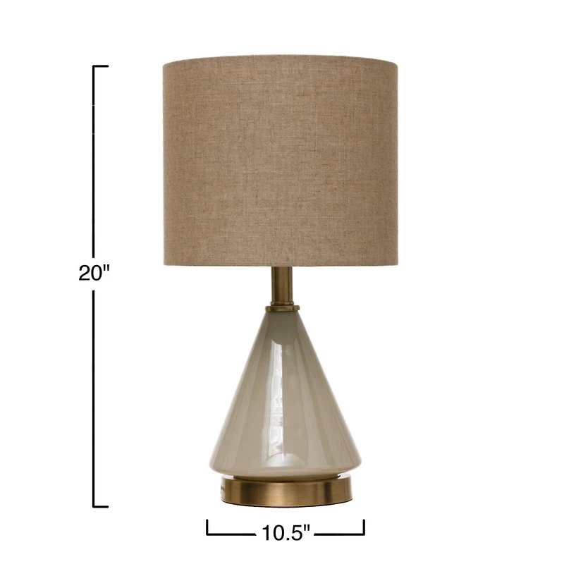 Hello Honey® 20" Cream Glass Table Lamp with Linen Shade