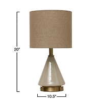 Hello Honey® 20" Cream Glass Table Lamp with Linen Shade