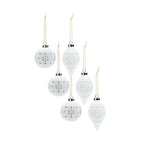 6 Pack White Onion & Ball Porcelain Ornaments