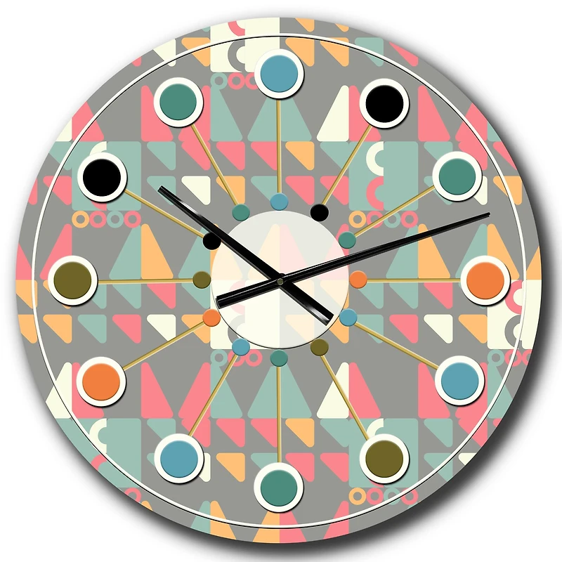 Designart 'Retro Abstract Design V Mid-Century Modern Wall Clock