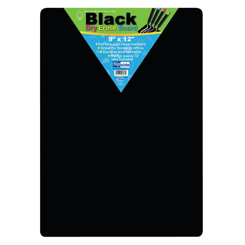 Flipside Products 9" x 12" Black Dry Erase Boards, 4ct.