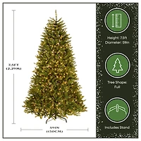7.5 ft. Pre-Lit Dunhill® Fir Artificial Christmas Tree, Clear Lights