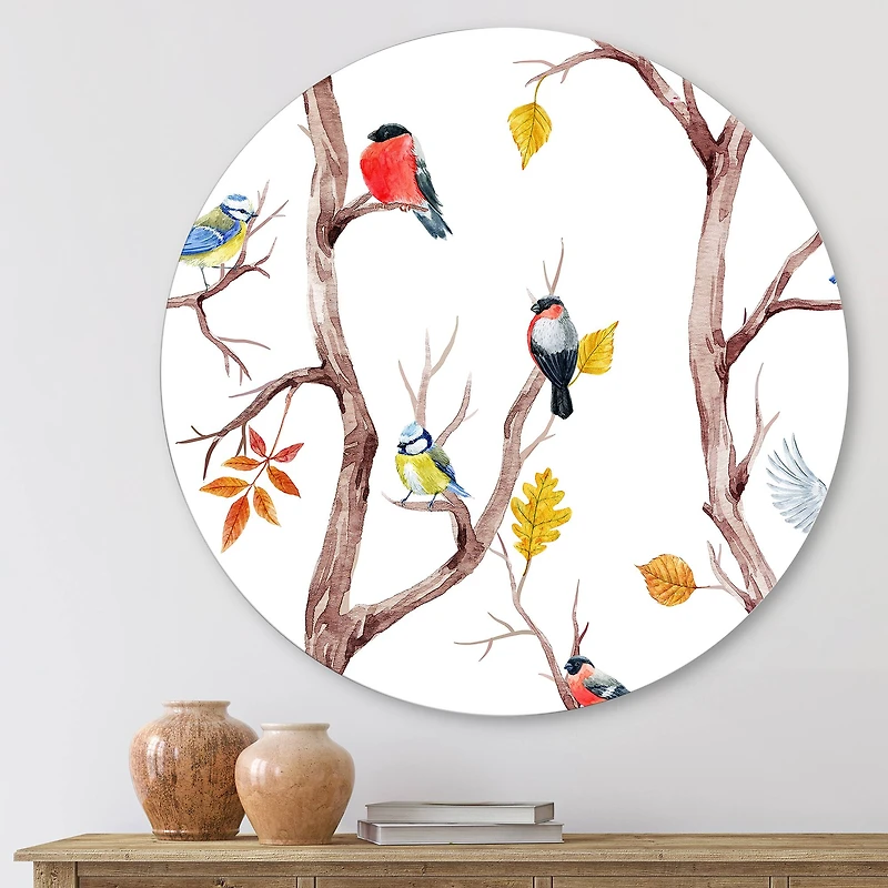 Designart - Fall Trees and Little Birds