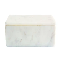Hello Honey® White Marble Box Storage Container with Lid