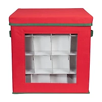 12" Red Christmas Ornament Storage Bag