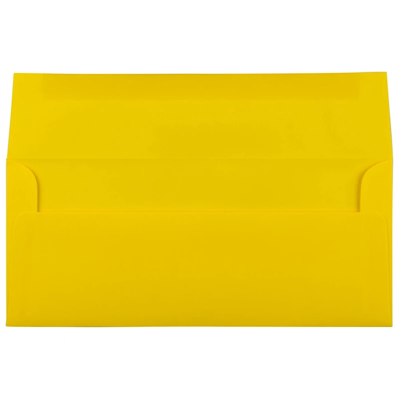 JAM Paper #10 Yellow Bright Hue Recycled Business Envelopes