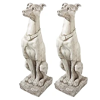 Design Toscano 30" Art Deco Whippet Greyhound Sentinel Dog Statues, 2ct.