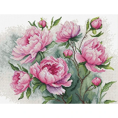Luca-S The Charm of Peonies Counted Cross Stitch Kit
