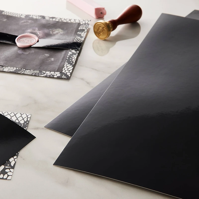 Black Glossy Paper by Recollections®, 12" x 12"