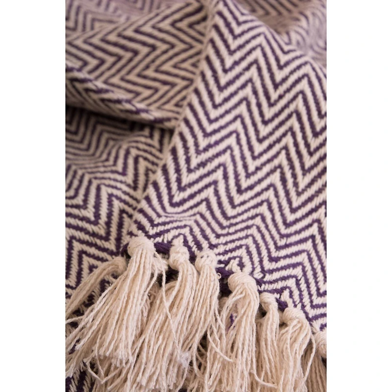 DII® Eggplant Handloom Chevron Throw