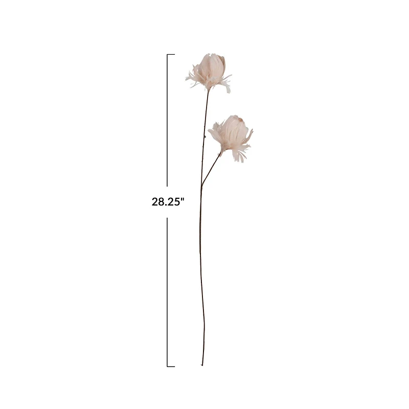 Hello Honey® 28.25" Pink Organic Feather Flower Stem