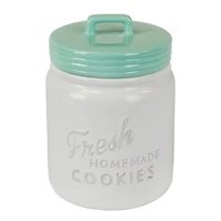 DII® 9" Aqua & White Ceramic Cookie Jar