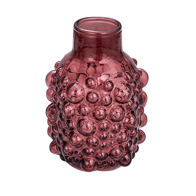 Hello Honey® 8.5" Purple Raised Dots Round Glass Vase