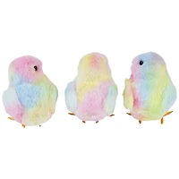 4.5" Plush Tie Dye Easter Chick Figurines, 3ct.