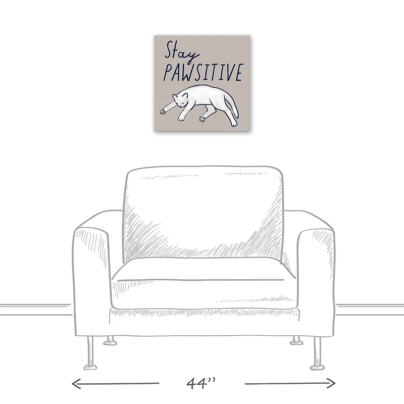Stay Pawsitive Canvas Wall Art