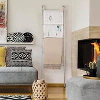 NEX™ 5ft. 5-Tier Silver Wall-Mounted Metal Towel Ladder