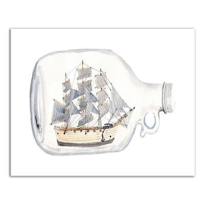 Boat In A Bottle 20" x 16" Canvas Wall Art