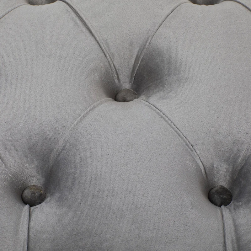 Grey Metal Glam Bench, 19" x 39" x 17"