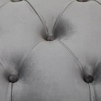 Grey Metal Glam Bench, 19" x 39" x 17"