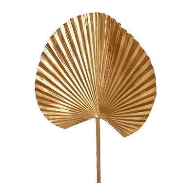 40" Gold Ruffled Fan Palm Stems, 3ct.