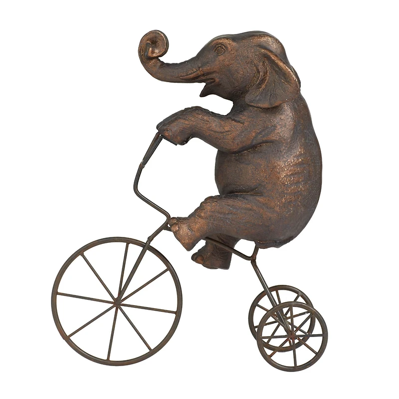 Bronze Polystone Eclectic Sculpture, 14" x 5" x 11"