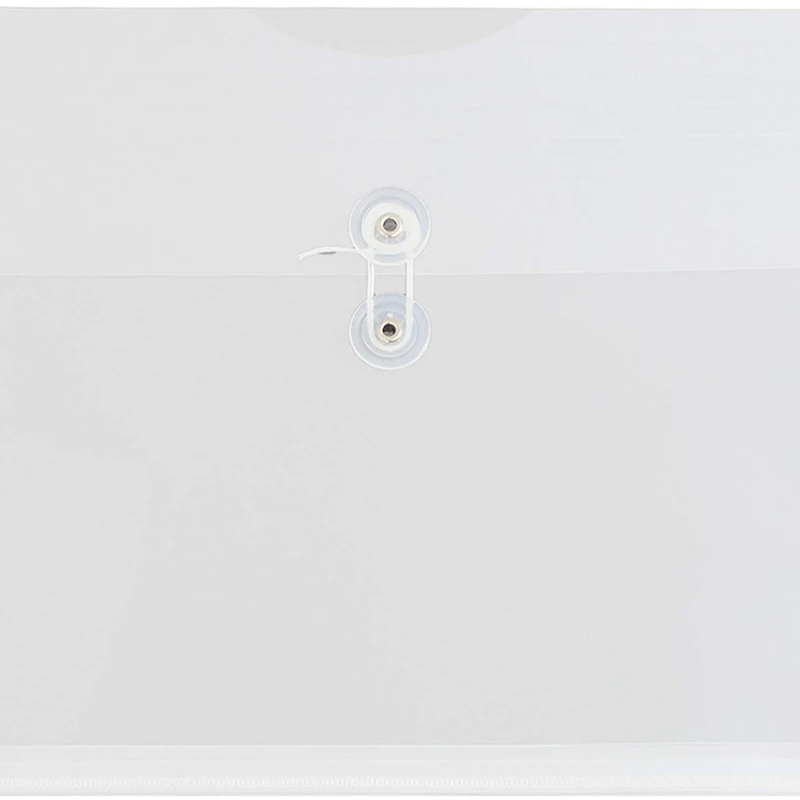 JAM Paper Booklet Plastic Envelopes with Button and String Closure