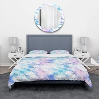 Designart 'Sky Blue Triangle Texture with Grunge Effect' Modern & Contemporary Bedding Set