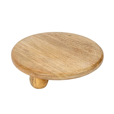 Hello Honey® 10" Round Hand-Carved Mango Wood Cake Pedestal
