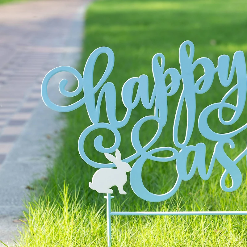 Glitzhome® 24" Metal "Happy Easter" Yard Stake