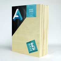 Art Alternatives 5 Pack 9" x 12" Value Pack Classic Studio Wood Panel