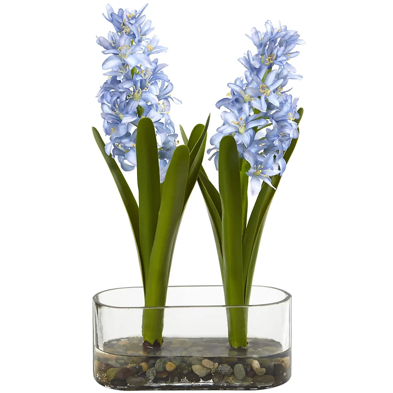 14" Double Hyacinth in Vase Artificial Arrangement