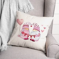 Valentine Gnomes Throw Pillow
