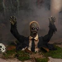19" Lighted & Animated Groundbreaking Zombie Halloween Decoration